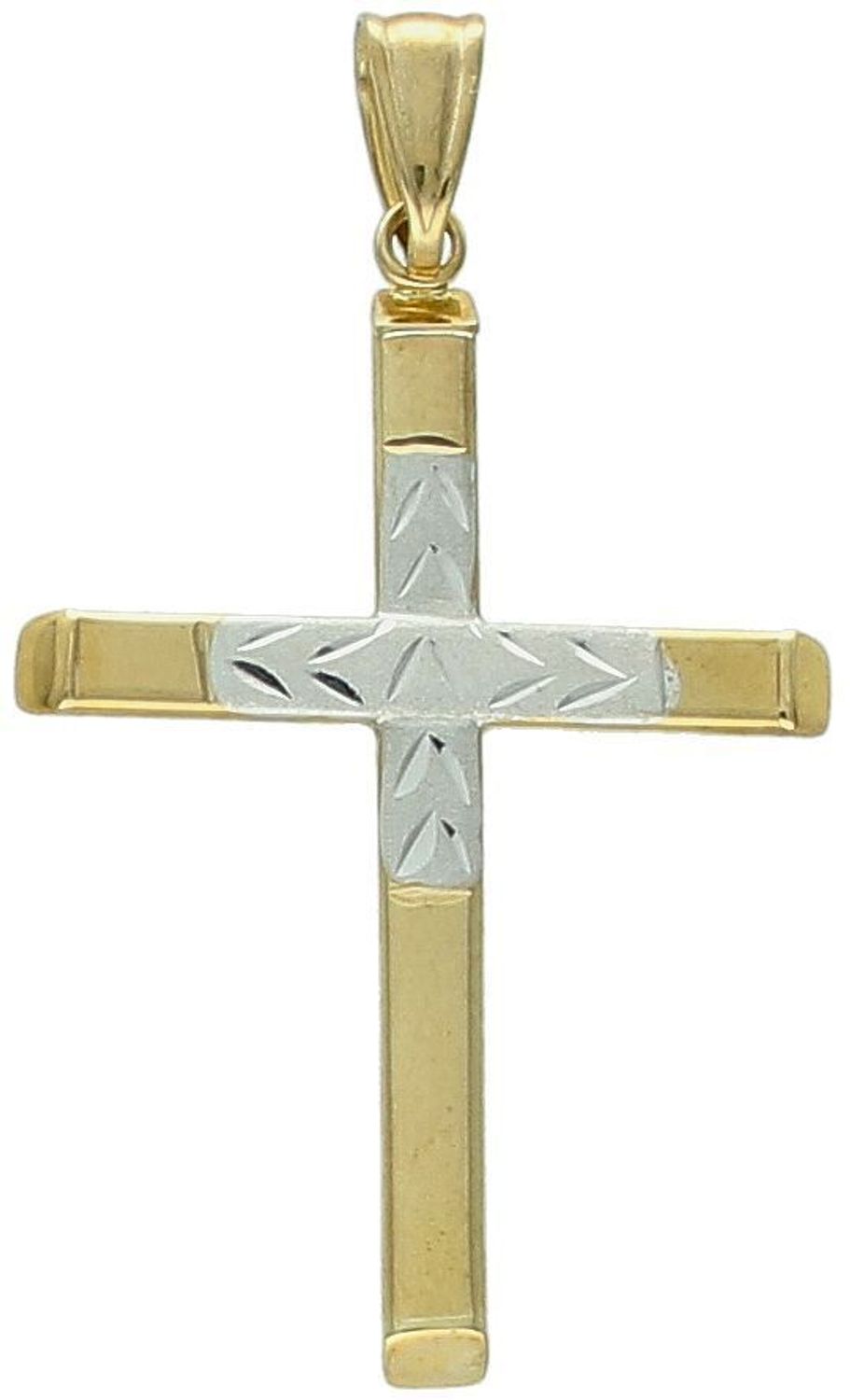 Zawieszka krzyżyk grawerowany z białym złotem ZA 2966 333 Krzyżyk będzie wspaniałą pamiątką i prezentem na różne okazje. W naszej ofercie dostępne są łańcuszki, które 1.jpg